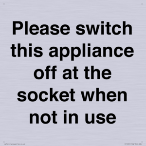 Please switch this appliance off at the socket when not in use
